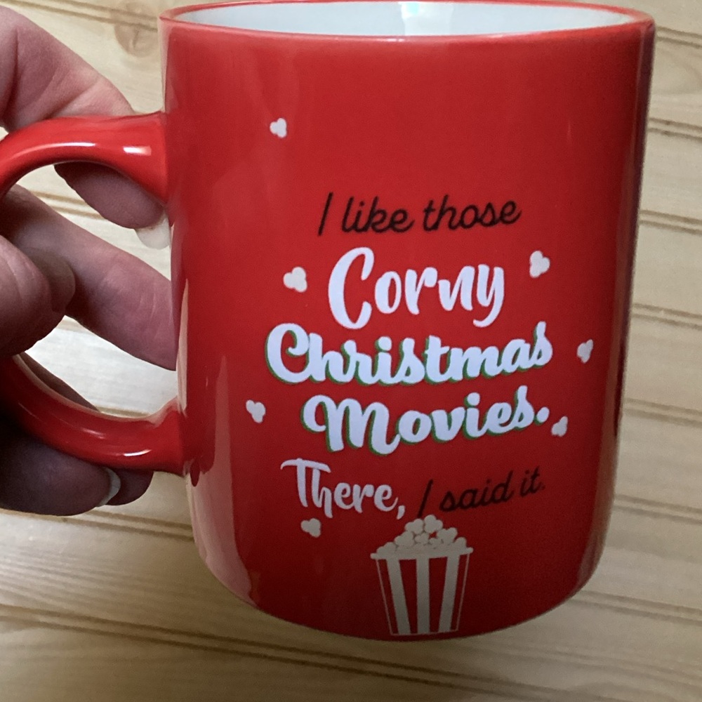 Funny Red‎ Corny Christmas Popcorn Movies Mug